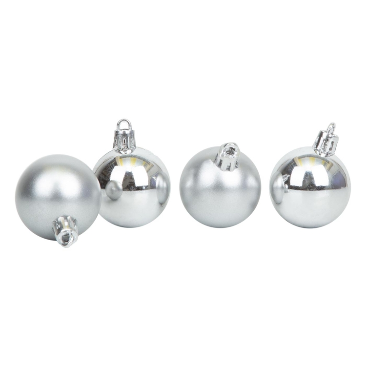Bolas de Navidad JOY Plateado Brillante/Mate Set x 16 - 4 cm Bolas de Navidad JOY Plateado Brillante/Mate Set x 16 - 4 cm