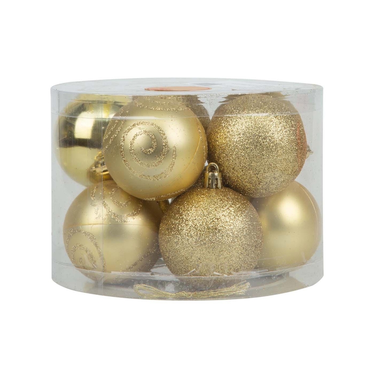 Bolas de Navidad JOY Doradas Set x 10 - 6 cm Bolas de Navidad JOY Doradas Set x 10 - 6 cm
