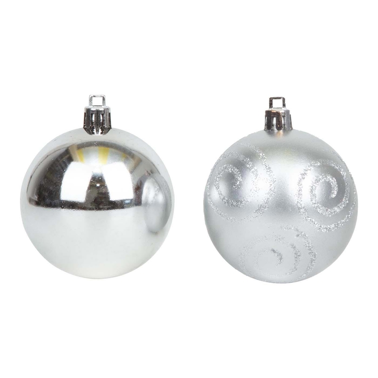 Bolas de Navidad JOY Plateadas Set x 10 - 6 cm Bolas de Navidad JOY Plateadas Set x 10 - 6 cm