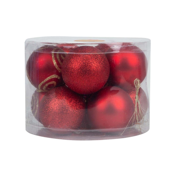 Bolas de Navidad JOY Rojas Set x 10 - 6 cm Bolas de Navidad JOY Rojas Set x 10 - 6 cm