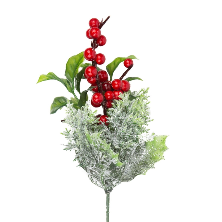 Adorno Navideño Rama JOY Pino con Berry Escarchada Adorno Navideño Rama JOY Pino con Berry Escarchada