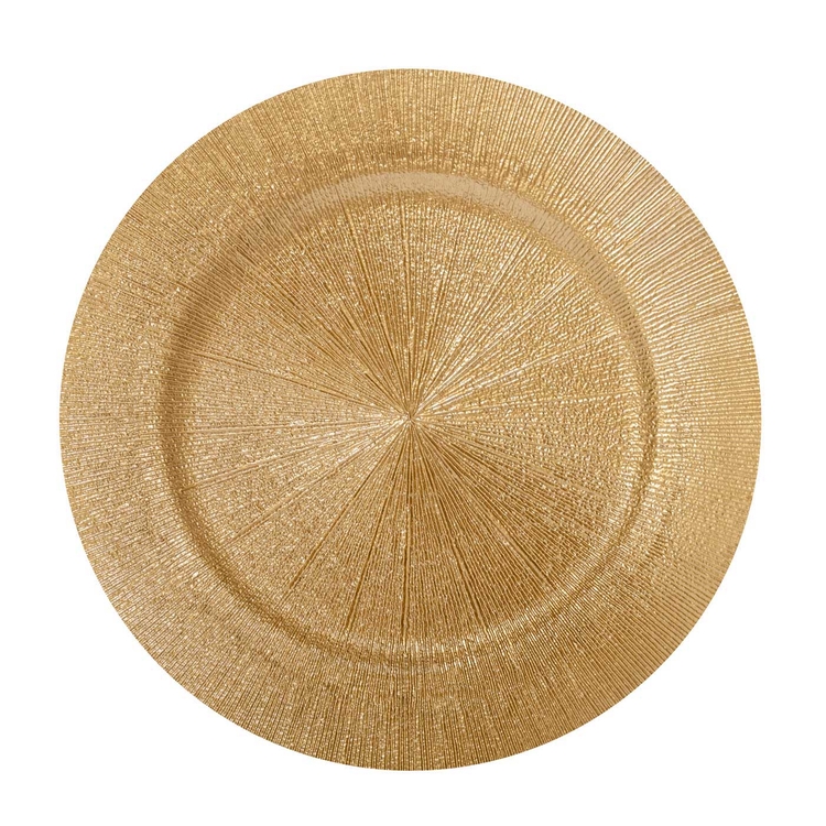 Plato Base 32 cm JOY Dorado Líneas Plato Base 32 cm JOY Dorado Líneas