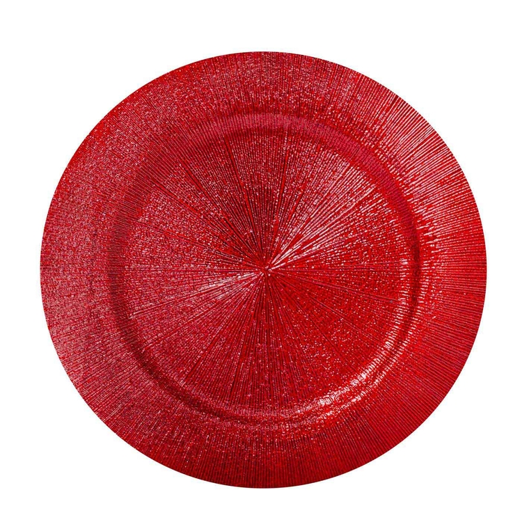 Plato Base 32 cm JOY Rojo Líneas Plato Base 32 cm JOY Rojo Líneas