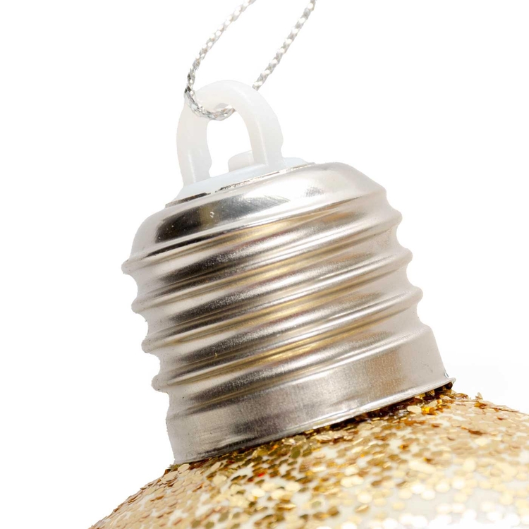 Bola de Navidad JOY Dorada con Luz 10 cm Bola de Navidad JOY Dorada con Luz 10 cm