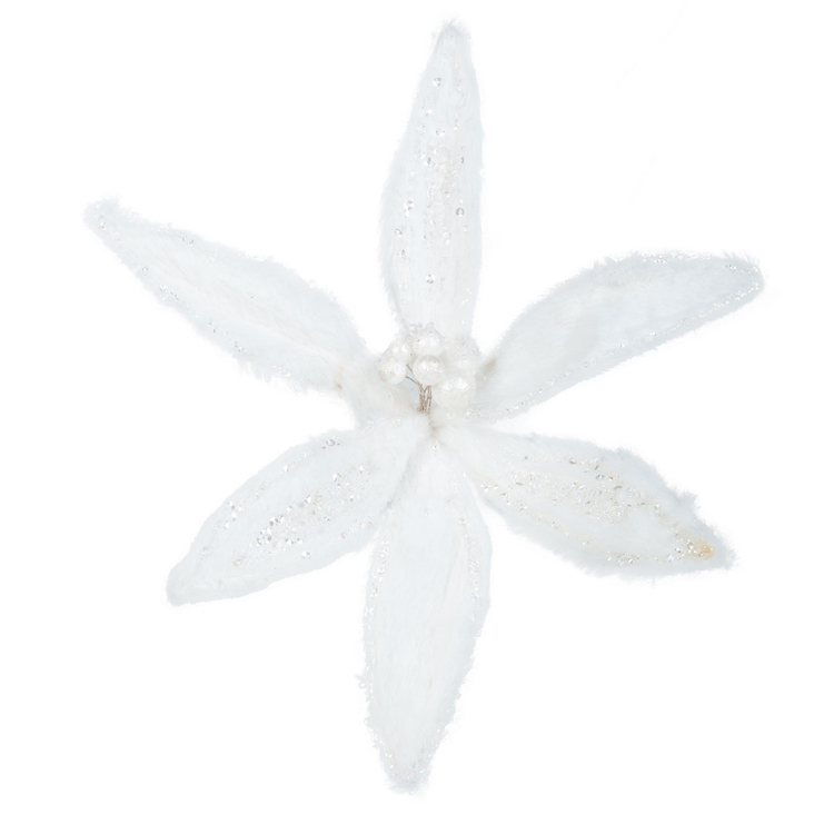 Adorno Navideño Flor JOY Poinsettia Blanco 34 cm Adorno Navideño Flor JOY Poinsettia Blanco 34 cm