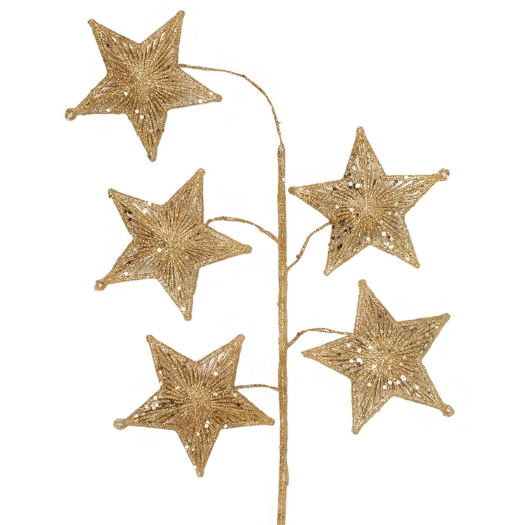 Adorno Navideño Rama JOY Estrellas Doradas 60 cm Adorno Navideño Rama JOY Estrellas Doradas 60 cm