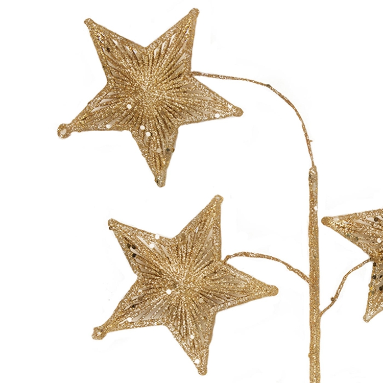 Adorno Navideño Rama JOY Estrellas Doradas 60 cm Adorno Navideño Rama JOY Estrellas Doradas 60 cm
