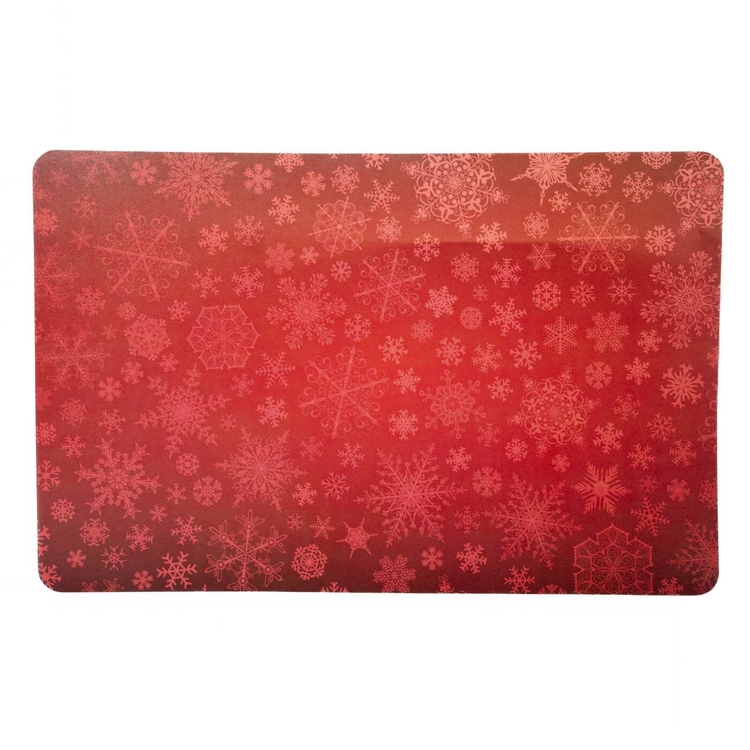 Set x 4 Individuales + 4 Portavasos JOY Copo de Nieve Rojo Set x 4 Individuales + 4 Portavasos JOY Copo de Nieve Rojo