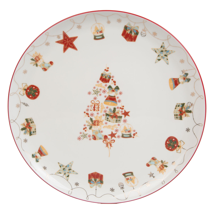 1 Plato Redondo Mediano FREE HOME Navidad 26 cm 1 Plato Redondo Mediano FREE HOME Navidad 26 cm