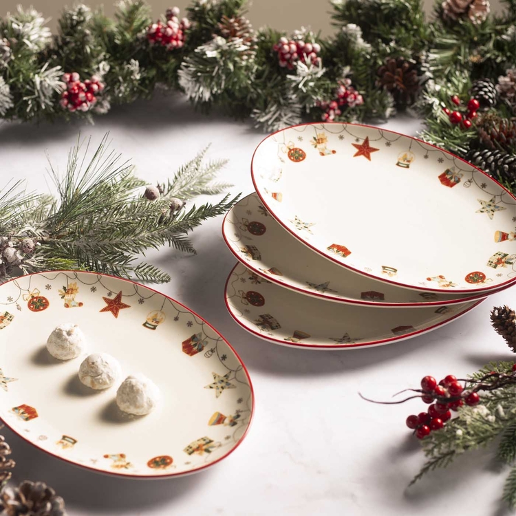 Plato Ovalado FREE HOME Navidad 30 cm Plato Ovalado FREE HOME Navidad 30 cm
