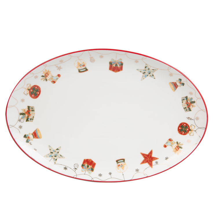 Plato Ovalado FREE HOME Navidad 30 cm Plato Ovalado FREE HOME Navidad 30 cm