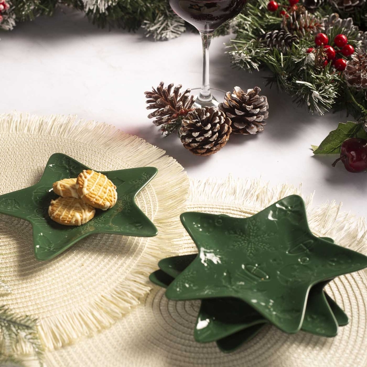 Plato en Forma de Estrella FREE HOME Verde 18 cm Plato en Forma de Estrella FREE HOME Verde 18 cm