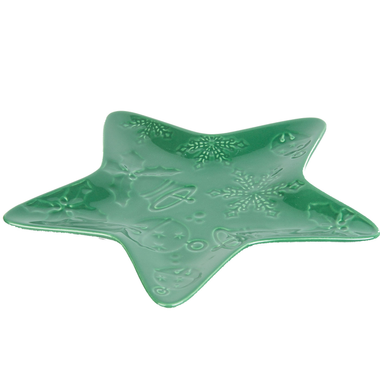 Plato en Forma de Estrella FREE HOME Verde 18 cm Plato en Forma de Estrella FREE HOME Verde 18 cm