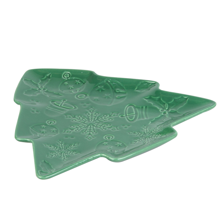 Plato en Forma Árbol de Navidad FREE HOME Verde 18 cm Plato en Forma Árbol de Navidad FREE HOME Verde 18 cm