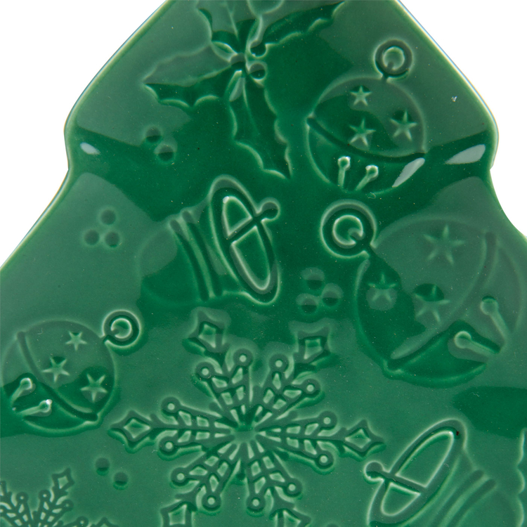 Plato en Forma Árbol de Navidad FREE HOME Verde 18 cm Plato en Forma Árbol de Navidad FREE HOME Verde 18 cm