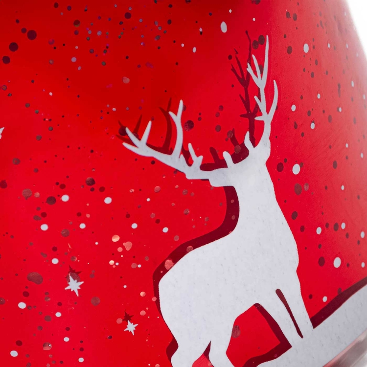 Portavela de Vidrio JOY Reno Rojo 10.5 cm Portavela de Vidrio JOY Reno Rojo 10.5 cm