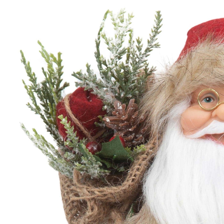 Muñeco Papá Noel JOY con Abrigo Café y Letrero Welcome 30 cm Muñeco Papá Noel JOY con Abrigo Café y Letrero Welcome 30 cm