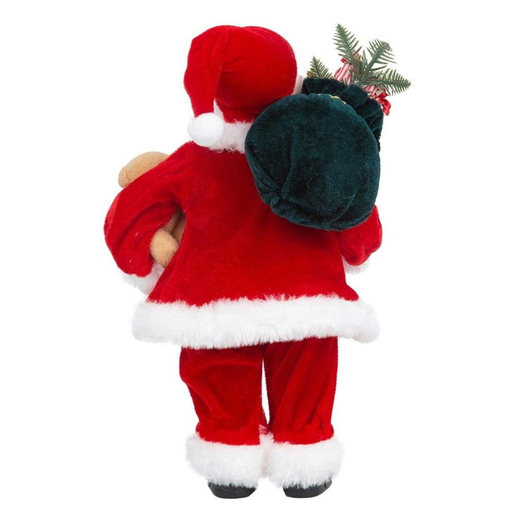 Muñeco Papá Noel JOY con Bolsa de Regalos, Tambor y Oso de Peluche 30 cm Muñeco Papá Noel JOY con Bolsa de Regalos, Tambor y Oso de Peluche 30 cm