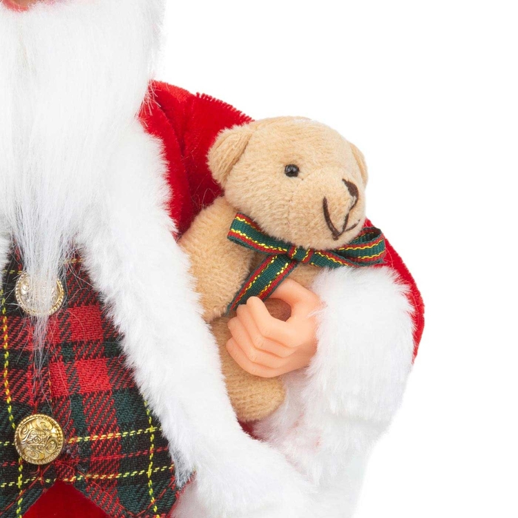 Muñeco Papá Noel JOY con Bolsa de Regalos, Tambor y Oso de Peluche 30 cm Muñeco Papá Noel JOY con Bolsa de Regalos, Tambor y Oso de Peluche 30 cm