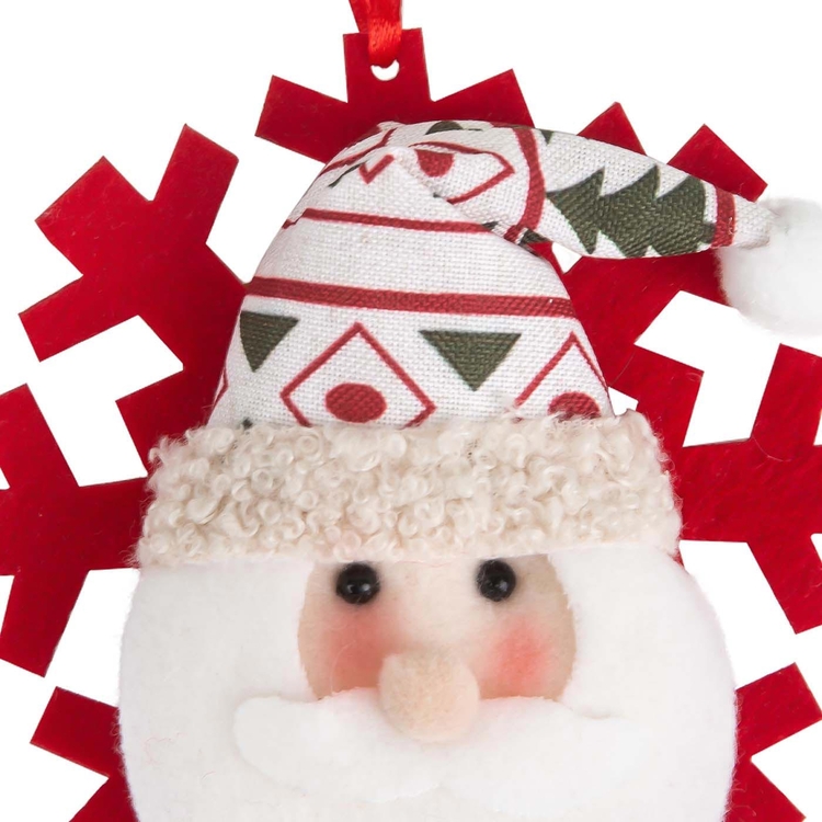 Adorno Navideño Colgante JOY Ppaá Noel con Gorro y Copo de Nieve Rojo 11 cm Adorno Navideño Colgante JOY Ppaá Noel con Gorro y Copo de Nieve Rojo 11 cm