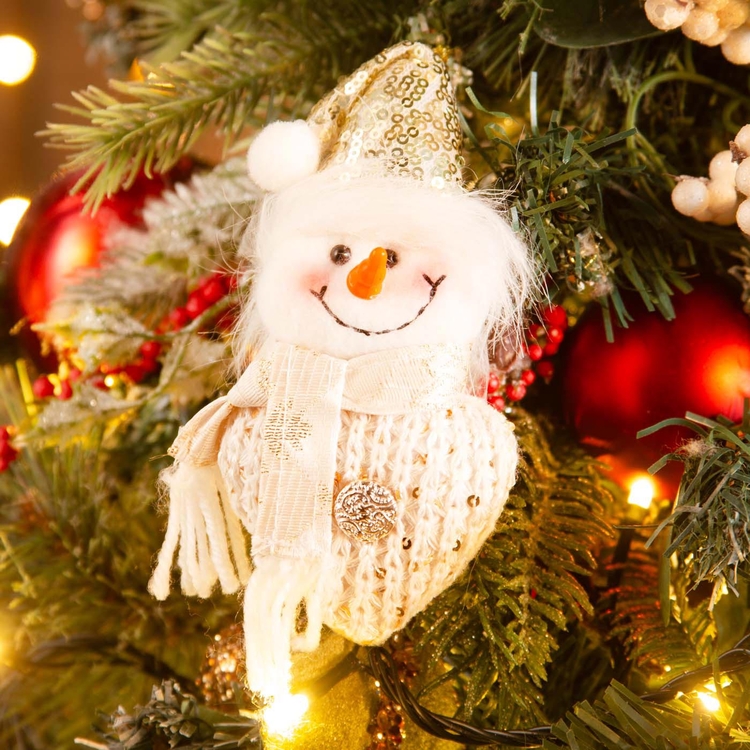 Adorno Navideño JOY Colgante Hombre de Nieve Bufanda Tejida 12.5 cm Adorno Navideño JOY Colgante Hombre de Nieve Bufanda Tejida 12.5 cm