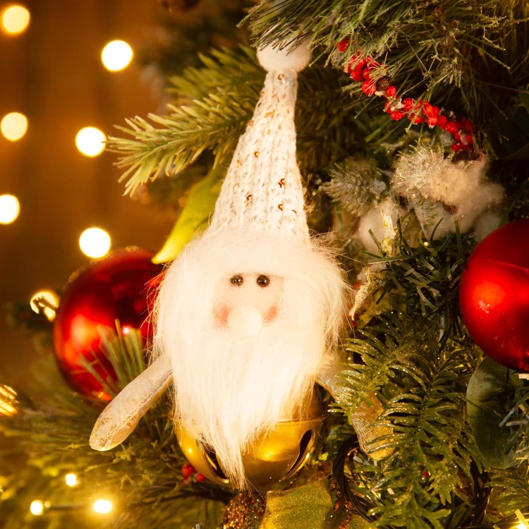 Adorno Navideño JOY Colgante Papá Noel con Gorro y Cascabel 12 cm Adorno Navideño JOY Colgante Papá Noel con Gorro y Cascabel 12 cm