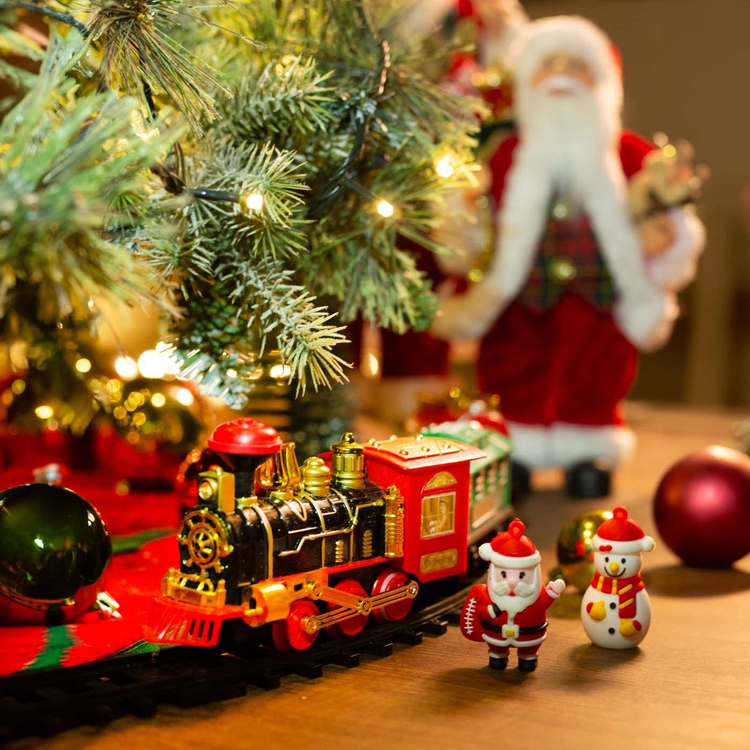 Tren Navideño Adorno MERRY CHRISTMAS con Accesorios 270 cm Tren Navideño Adorno MERRY CHRISTMAS con Accesorios 270 cm