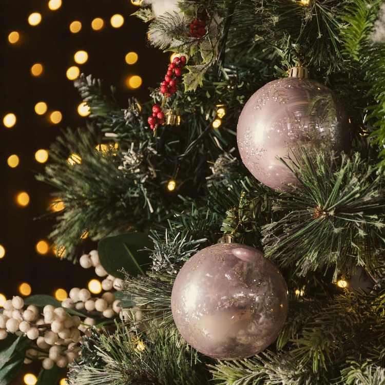 Bola de Navidad JOY Copo Rosado Claro 8 cm Bola de Navidad JOY Copo Rosado Claro 8 cm