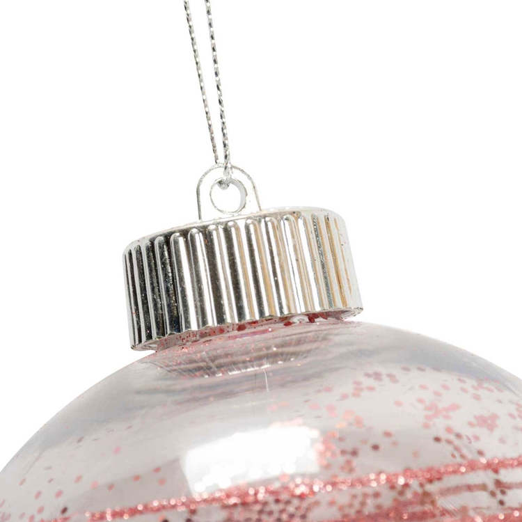 Bola de Navidad JOY Rosa con Estrellas 10 cm Bola de Navidad JOY Rosa con Estrellas 10 cm