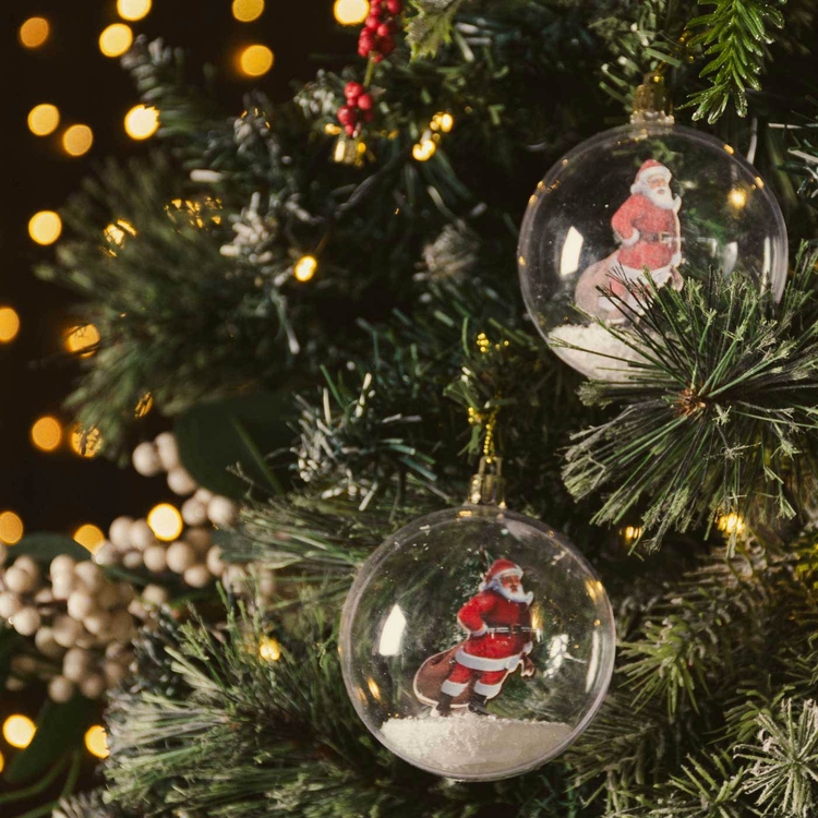 Bola de Navidad JOY Transparente Santa Claus 8 cm Bola de Navidad JOY Transparente Santa Claus 8 cm