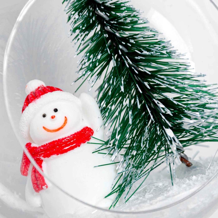Bola de Navidad JOY Transparente Hombre de Nieve/Arbol 9 cm Bola de Navidad JOY Transparente Hombre de Nieve/Arbol 9 cm