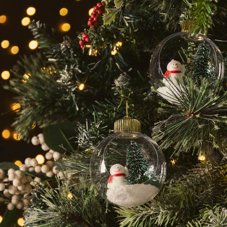 Bola de Navidad JOY Transparente Hombre de Nieve/Arbol 9 cm Bola de Navidad JOY Transparente Hombre de Nieve/Arbol 9 cm