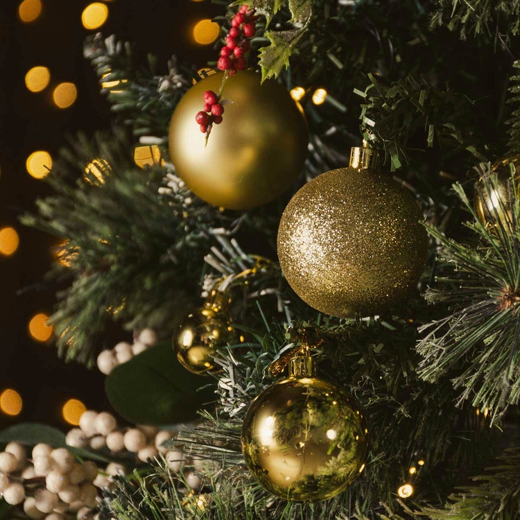 Bola de Navidad JOY Set Dorado 6 cm Bola de Navidad JOY Set Dorado 6 cm