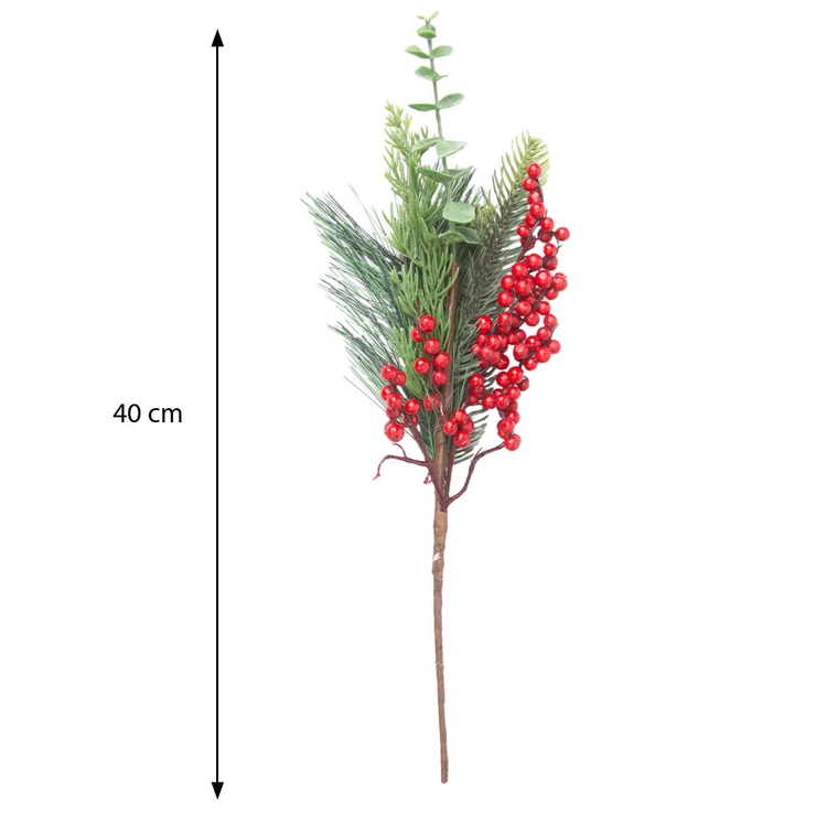 Adorno Navideño Rama JOY con Berries y Rama Pino 40 cm Adorno Navideño Rama JOY con Berries y Rama Pino 40 cm
