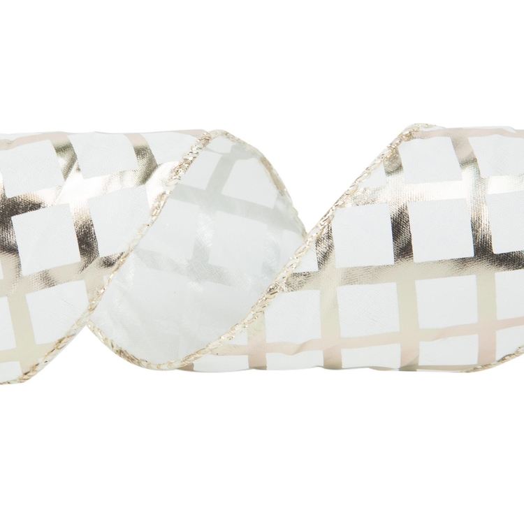 Cinta Navideña JOY Cuadrícula Plateada Transparente 6.3 cm Cinta Navideña JOY Cuadrícula Plateada Transparente 6.3 cm