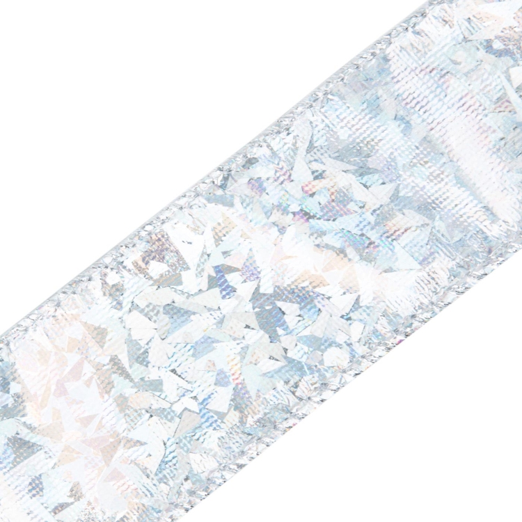 Cinta Navideña JOY Plateada Tornasolada 6.3 cm Cinta Navideña JOY Plateada Tornasolada 6.3 cm