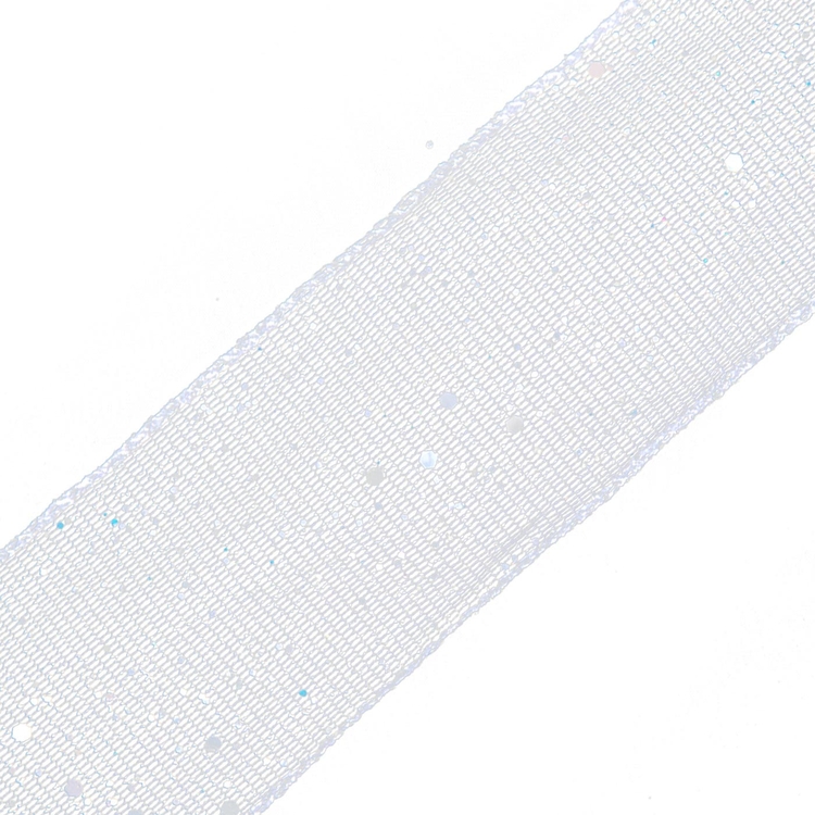 Cinta Navideña JOY Malla Plateada Puntos 6.3 cm Cinta Navideña JOY Malla Plateada Puntos 6.3 cm