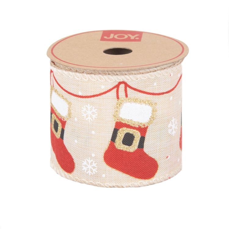 Cinta Navideña JOY Botas Santa 6.3 cm Cinta Navideña JOY Botas Santa 6.3 cm