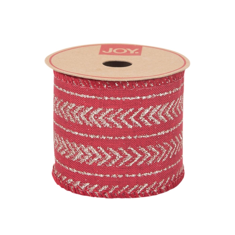 Cinta Navideña JOY Rojo Flechas Doradas 6.3 cm Cinta Navideña JOY Rojo Flechas Doradas 6.3 cm