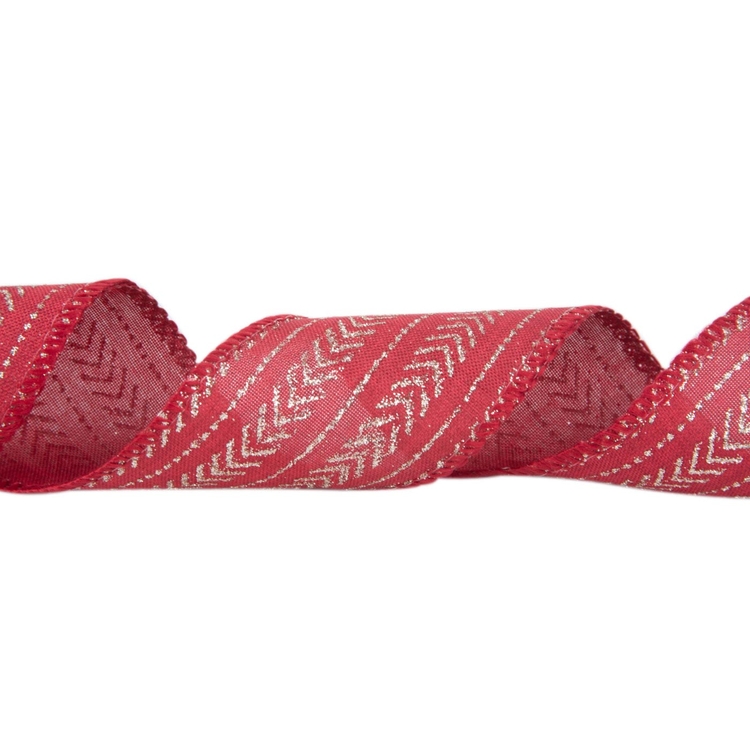 Cinta Navideña JOY Rojo Flechas Doradas 6.3 cm Cinta Navideña JOY Rojo Flechas Doradas 6.3 cm