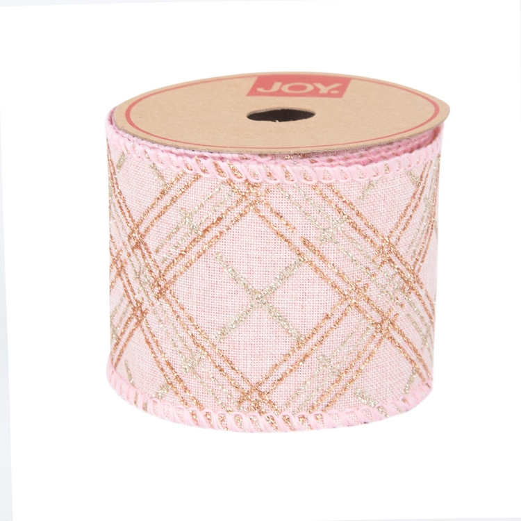 Cinta Navideña JOY Cuadros Rosados 6.3 cm Cinta Navideña JOY Cuadros Rosados 6.3 cm