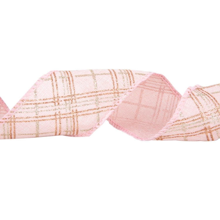 Cinta Navideña JOY Cuadros Rosados 6.3 cm Cinta Navideña JOY Cuadros Rosados 6.3 cm