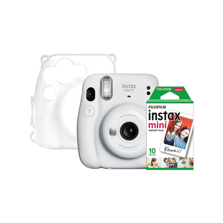Cámara instantánea Fujifilm Instax Mini 11, color blanco hielo + paquete de  accesorios MiniMate y estuche