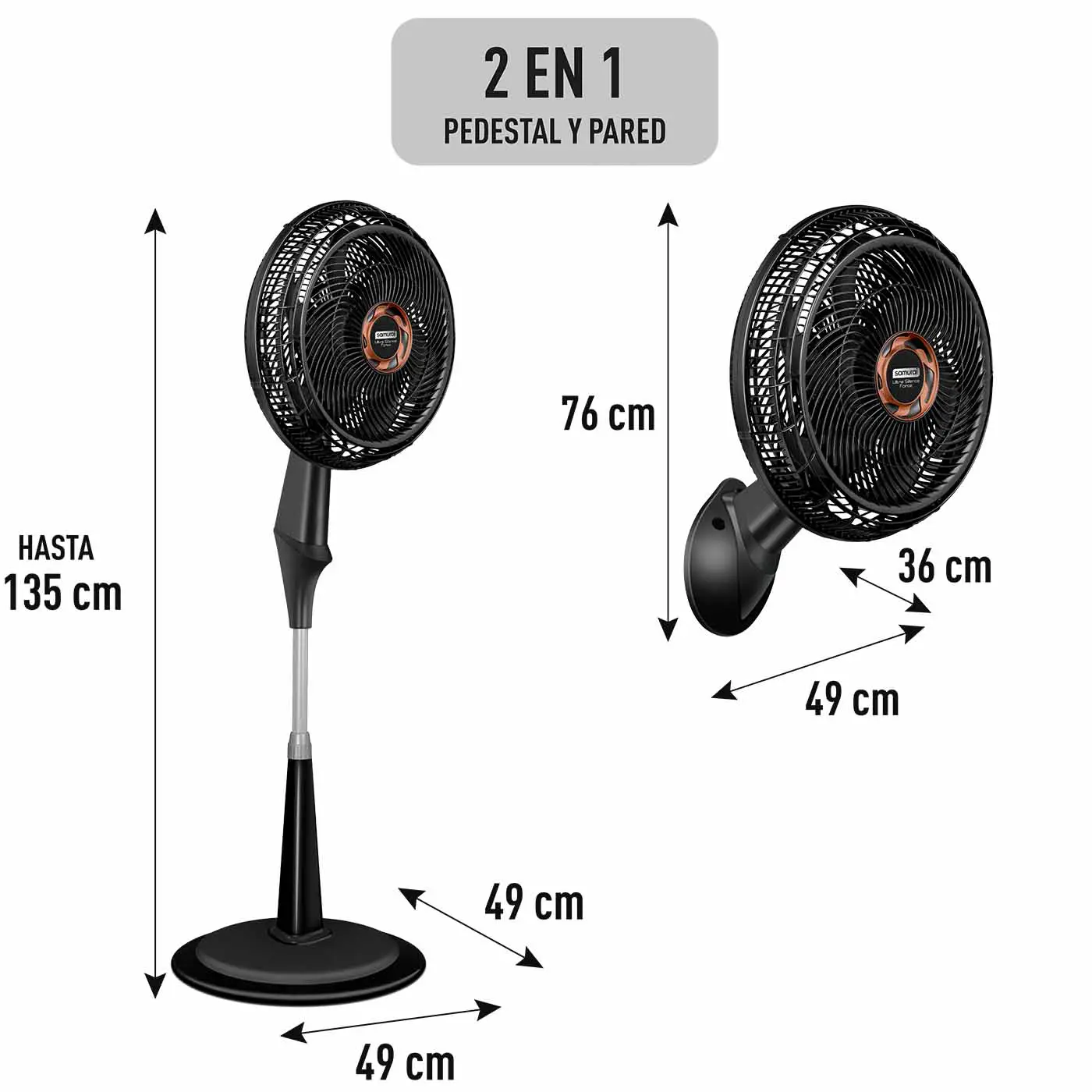 Ventilador SAMURAI Ultra Silence Force 5 Vel 2 en 1 Negro Ventilador SAMURAI Ultra Silence Force 5 Vel 2 en 1 Negro