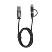 Cable KALLEY 4 en 1 USB|USB-C a USB-C|Lightning de 1 Metro Negro - 
