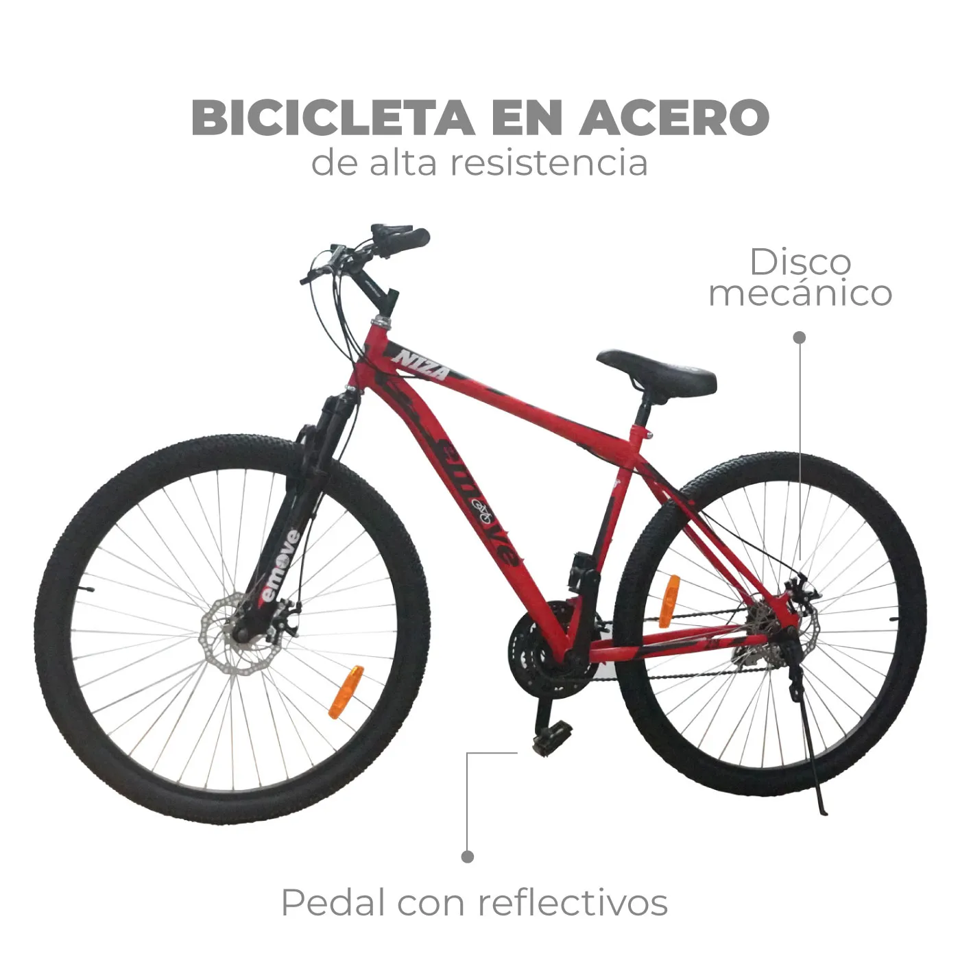 Bicicleta Todoterreno EMOVE Niza 29" Rojo/Negro