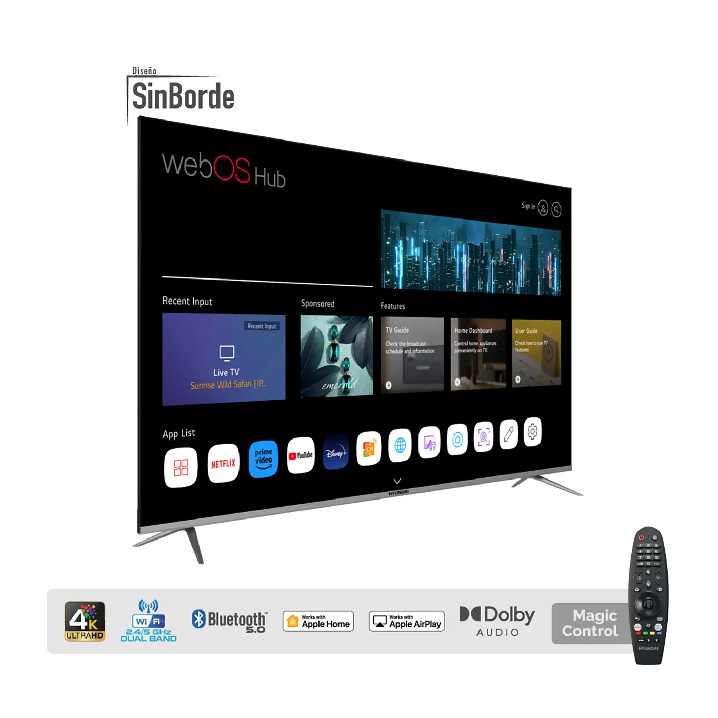 TV HYUNDAI 70"Pulgadas 177,8cm HYLED7002W4K 4K UHD LED Smart TV