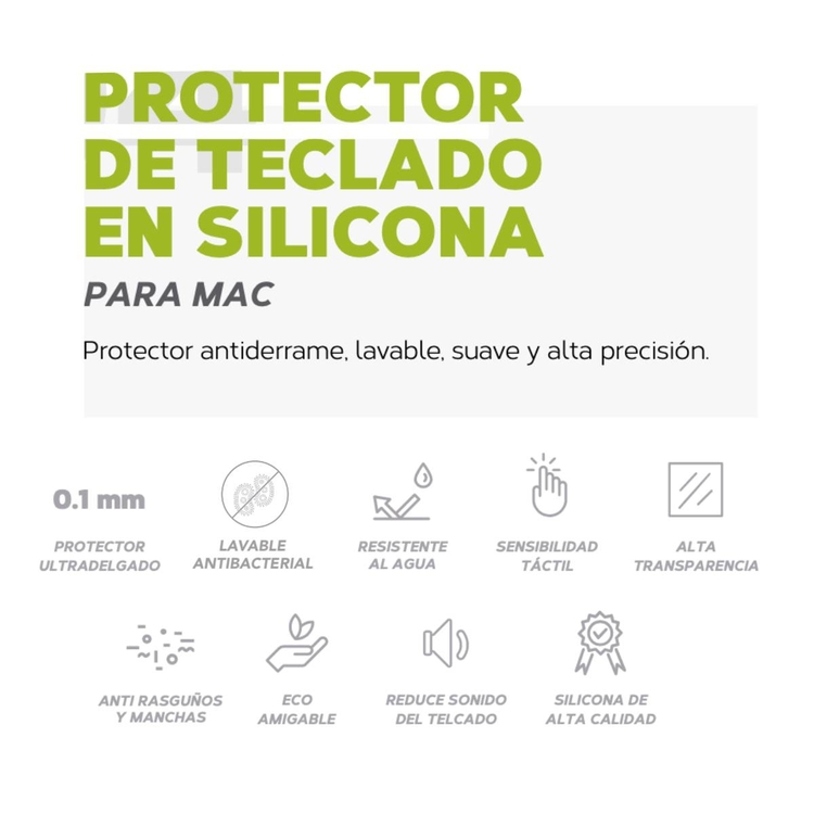 Teclado Protector para MacBook Pro 13"/15"/16" Gris/Silver