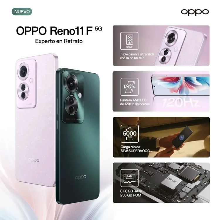 Celular OPPO Reno 11F 256GB 5G Verde