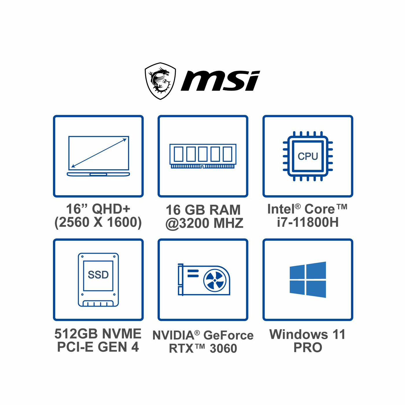 Computador Portátil MSI Creator Z16 A11UE 16" Pulgadas Intel i7 RAM 16GB - Disco SSD 512 GB Gris